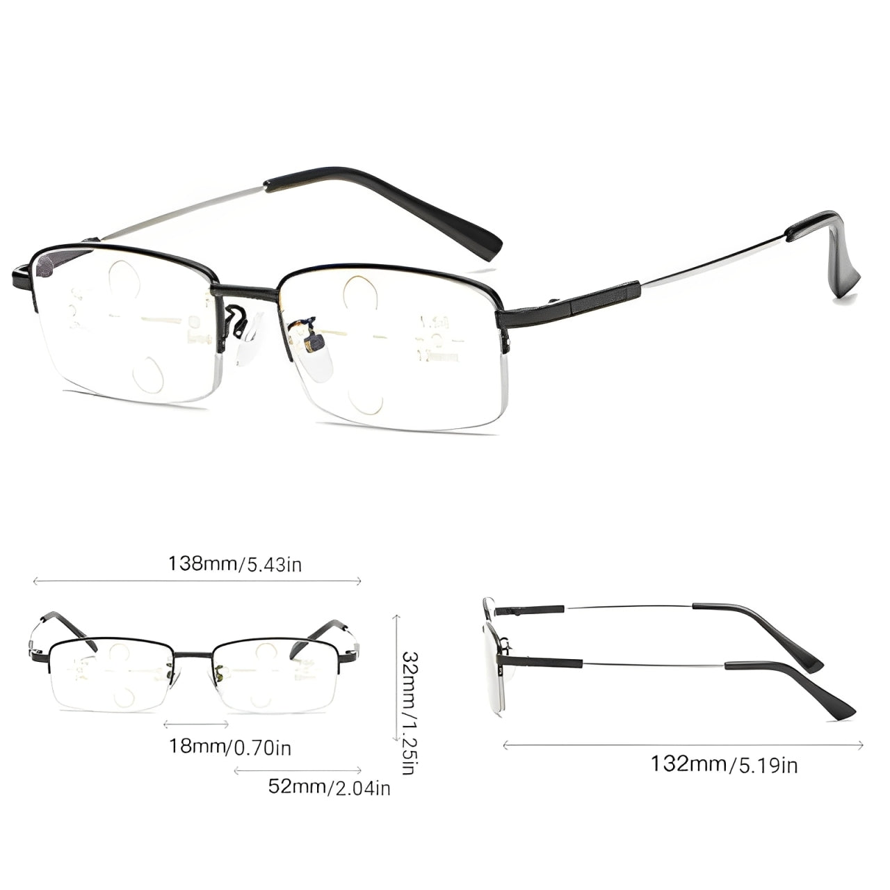 OptiLux™ 4-in-1 Photochromic Progressive Reading Glasses | Buy 1 Get 1 Free