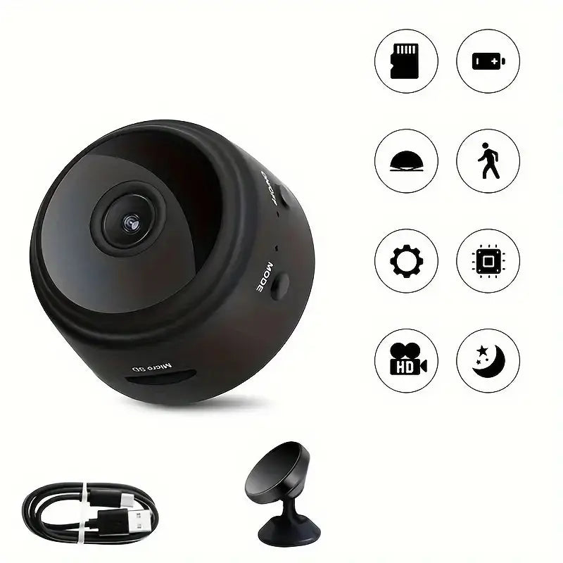 Mini Wireless WiFi Camera | Indoor Video Recorder, Night Vision, Motion Detection