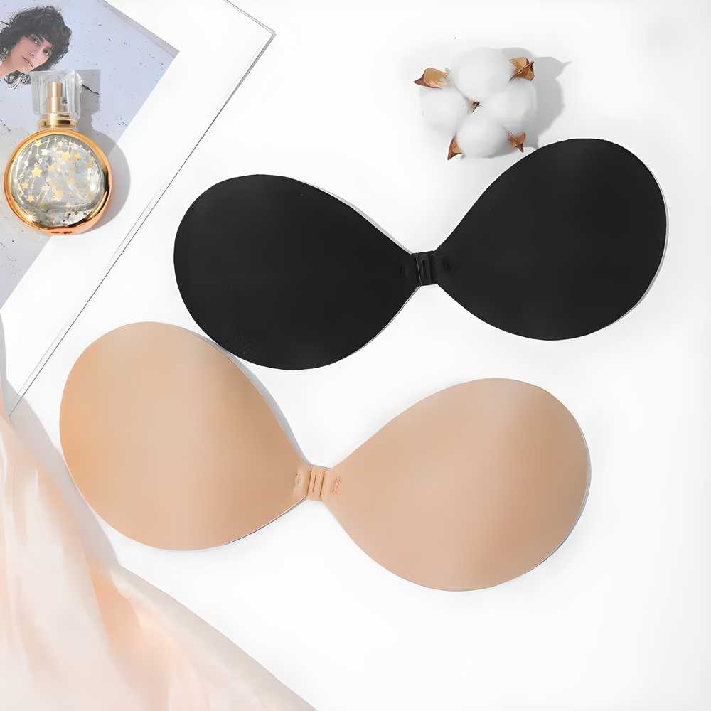 Invisible Lift Reusable Bra Seamless Push-Up Nipple Covers with Buckle Front