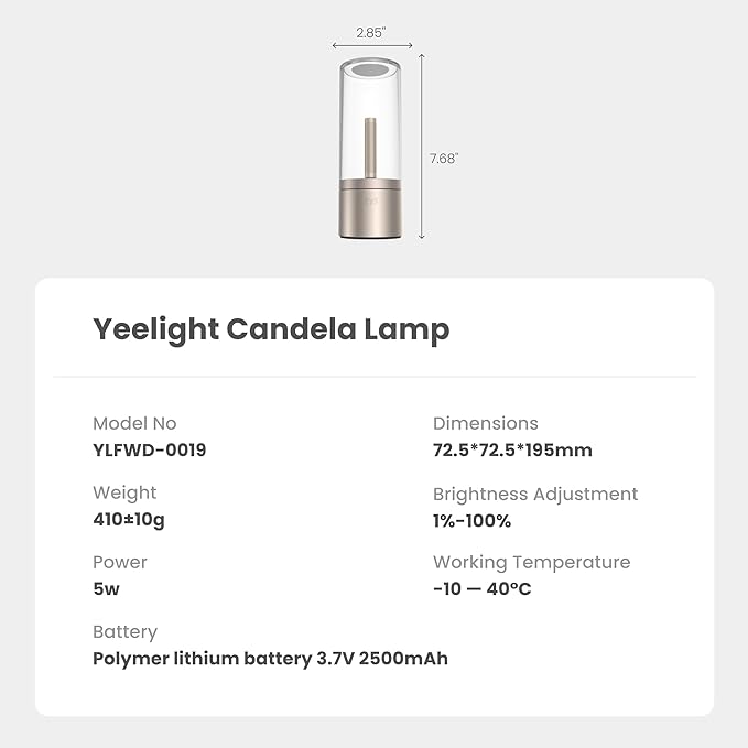 Yeelight Candela Gold Flameless LED Candle Lamp