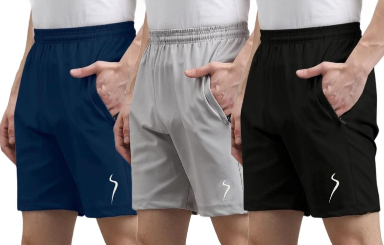 Combo of 3 Men's Cotton Polyester Shorts