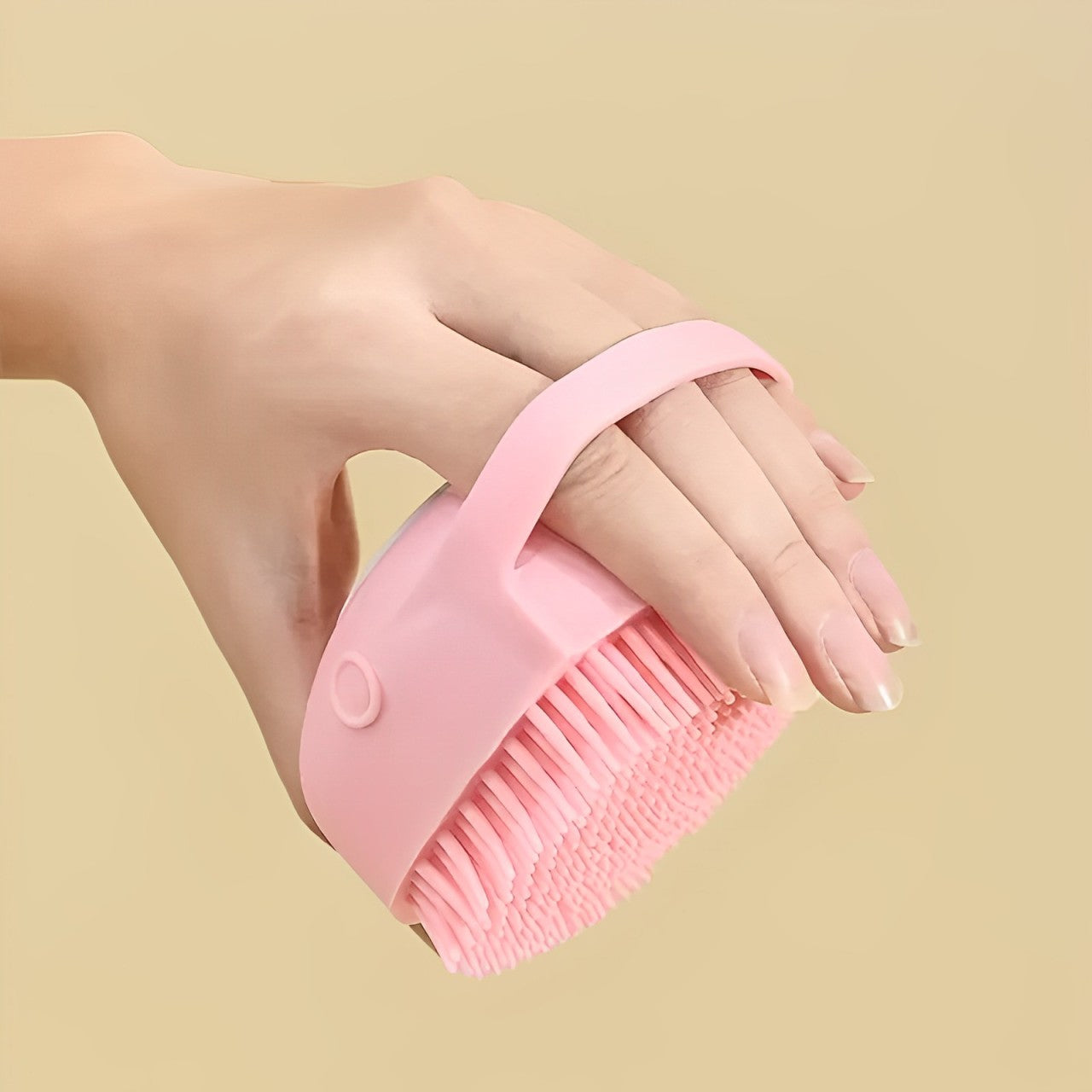 Shop at Mars™ scrubbing soft silicone bath brush with hooks