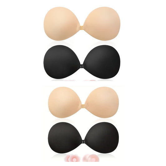 Invisible Lift Reusable Bra Seamless Push-Up Nipple Covers with Buckle Front